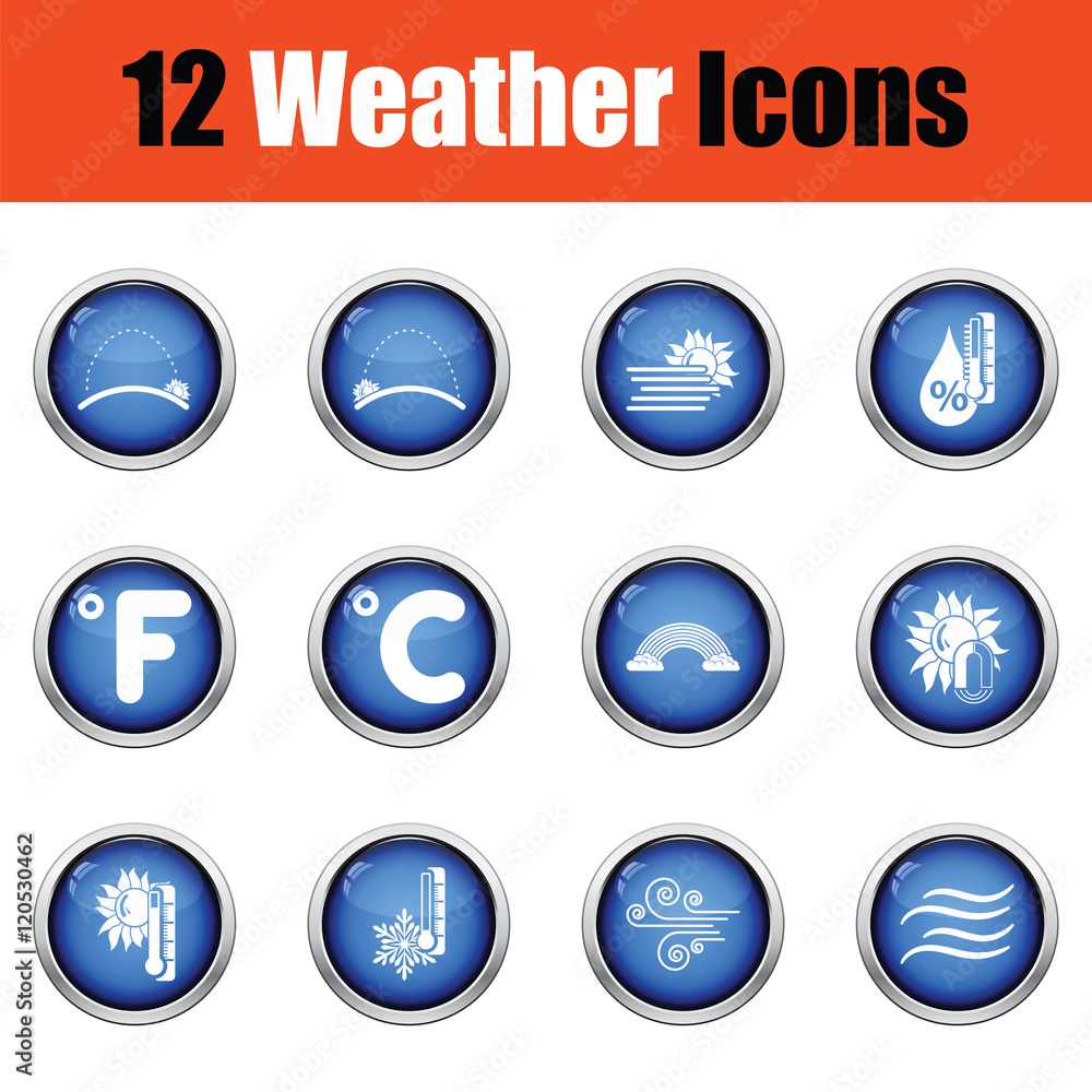 Set of weather icons. Flat design tennis icon set in ui colors. Set of weather icons. Flat design tennis icon set in ui colors.