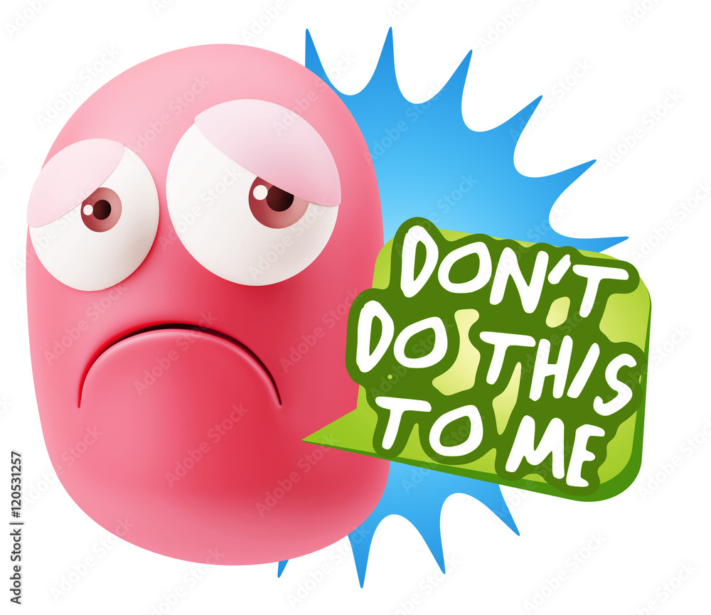 3d Rendering Sad Character Emoticon Expression saying Don't do t 3d Rendering Sad Character Emoticon Expression saying Don't do t