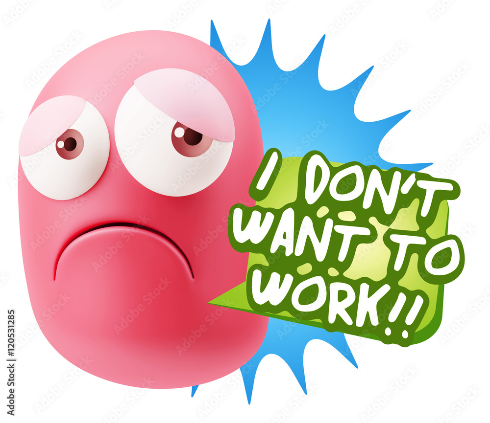 3d Rendering Sad Character Emoticon Expression saying I Don't Wa 3d Rendering Sad Character Emoticon Expression saying I Don't Wa