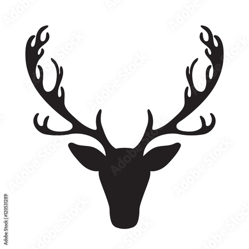 Deer head vector illustration isolated elk silhouette