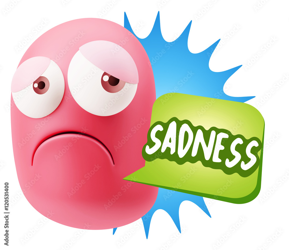 3d Rendering Sad Character Emoticon Expression saying Sadness wi 3d Rendering Sad Character Emoticon Expression saying Sadness wi