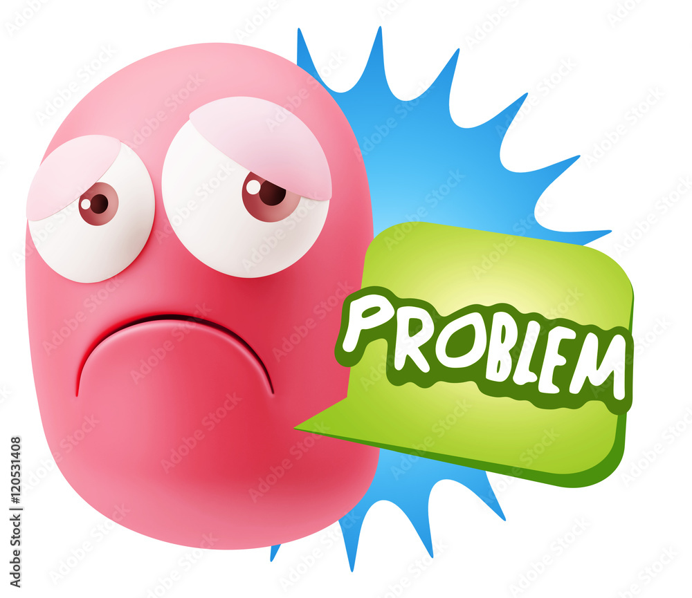 3d Rendering Sad Character Emoticon Expression saying Problem wi 3d Rendering Sad Character Emoticon Expression saying Problem wi