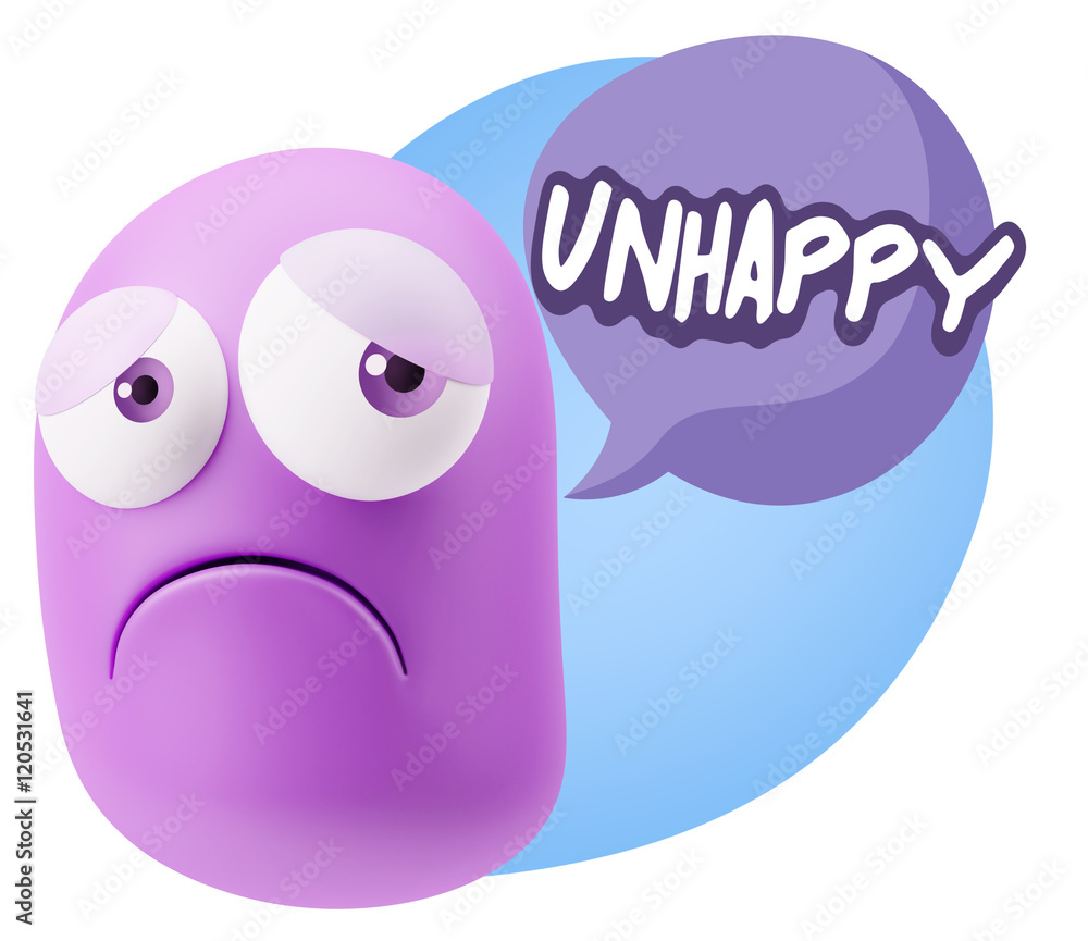 3d Rendering Sad Character Emoticon Expression saying Unhappy wi 3d Rendering Sad Character Emoticon Expression saying Unhappy wi