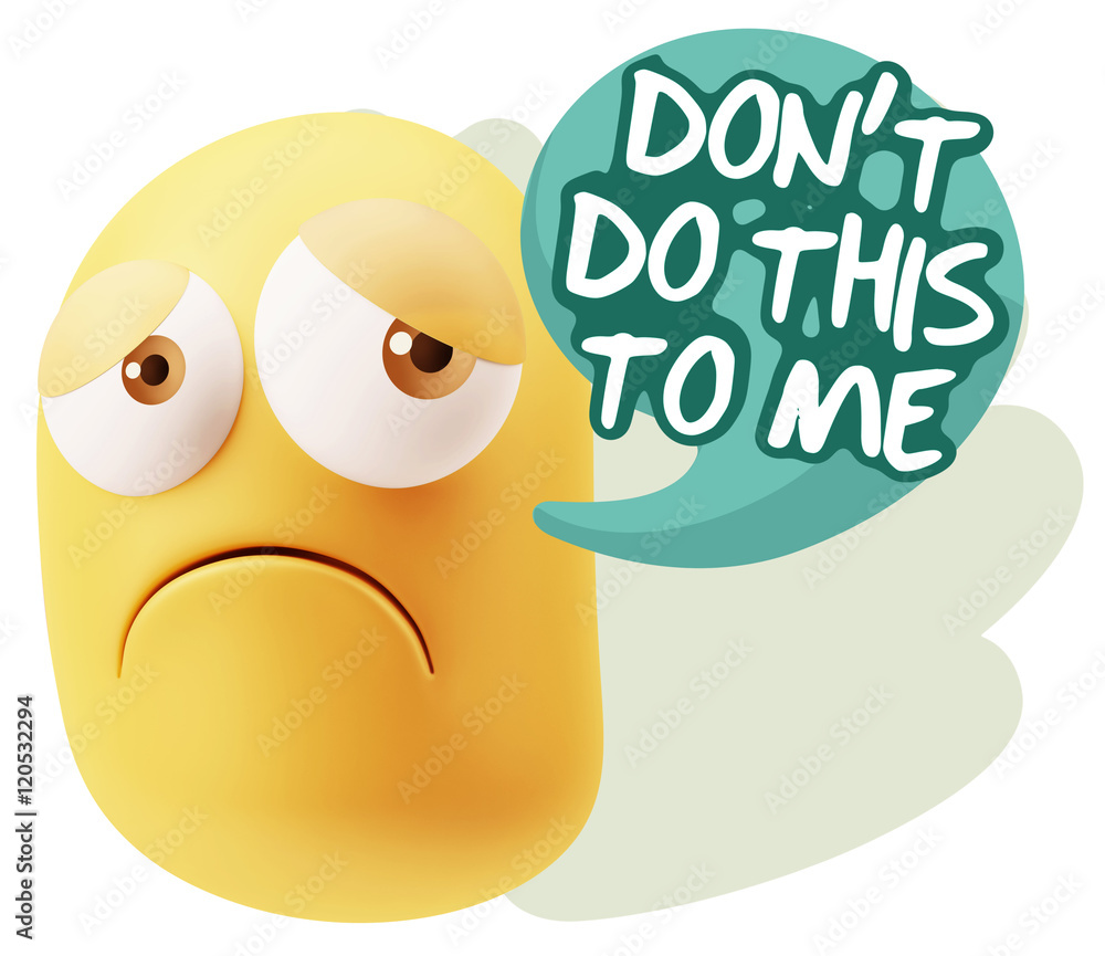 3d Rendering Sad Character Emoticon Expression saying Don't do t 3d Rendering Sad Character Emoticon Expression saying Don't do t