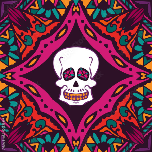 helloween pattern with skull