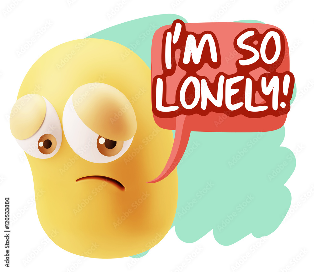 3d Rendering Sad Character Emoticon Expression saying I'm so Lon 3d Rendering Sad Character Emoticon Expression saying I'm so Lon
