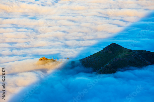 beautiful sunset over the mountains  Madeira Island  Portugal