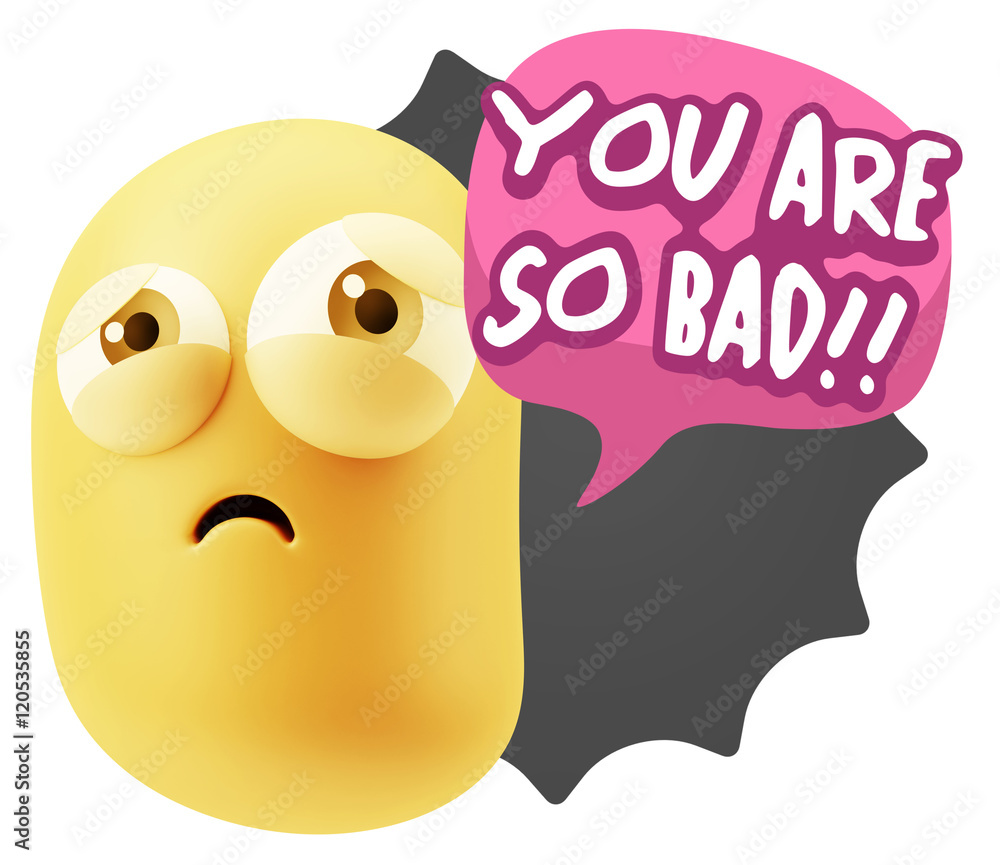 3d Rendering Sad Character Emoticon Expression saying You are so 3d Rendering Sad Character Emoticon Expression saying You are so