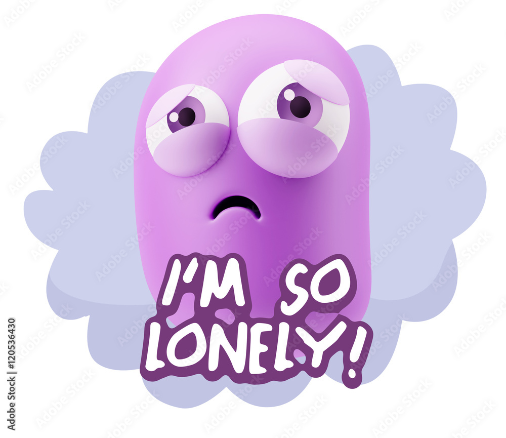 3d Rendering Sad Character Emoticon Expression saying I'm so Lon 3d Rendering Sad Character Emoticon Expression saying I'm so Lon