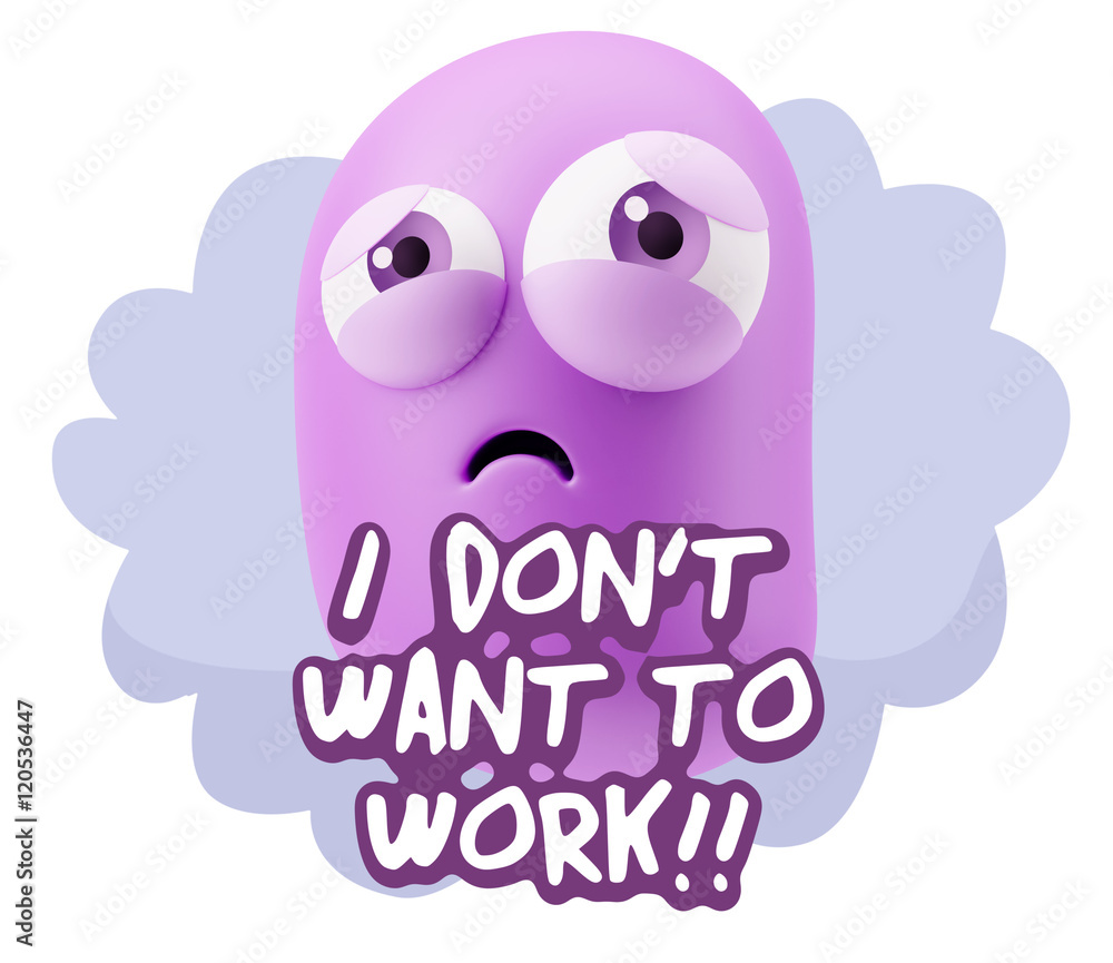 3d Rendering Sad Character Emoticon Expression saying I Don't Wa 3d Rendering Sad Character Emoticon Expression saying I Don't Wa