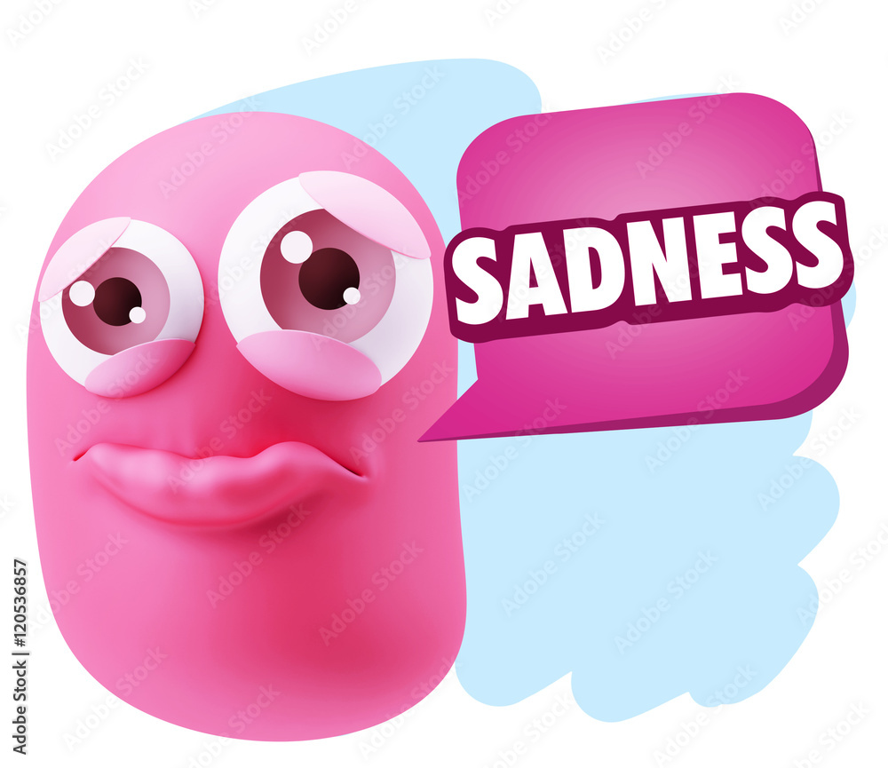 3d Rendering Sad Character Emoticon Expression saying Sadness wi 3d Rendering Sad Character Emoticon Expression saying Sadness wi