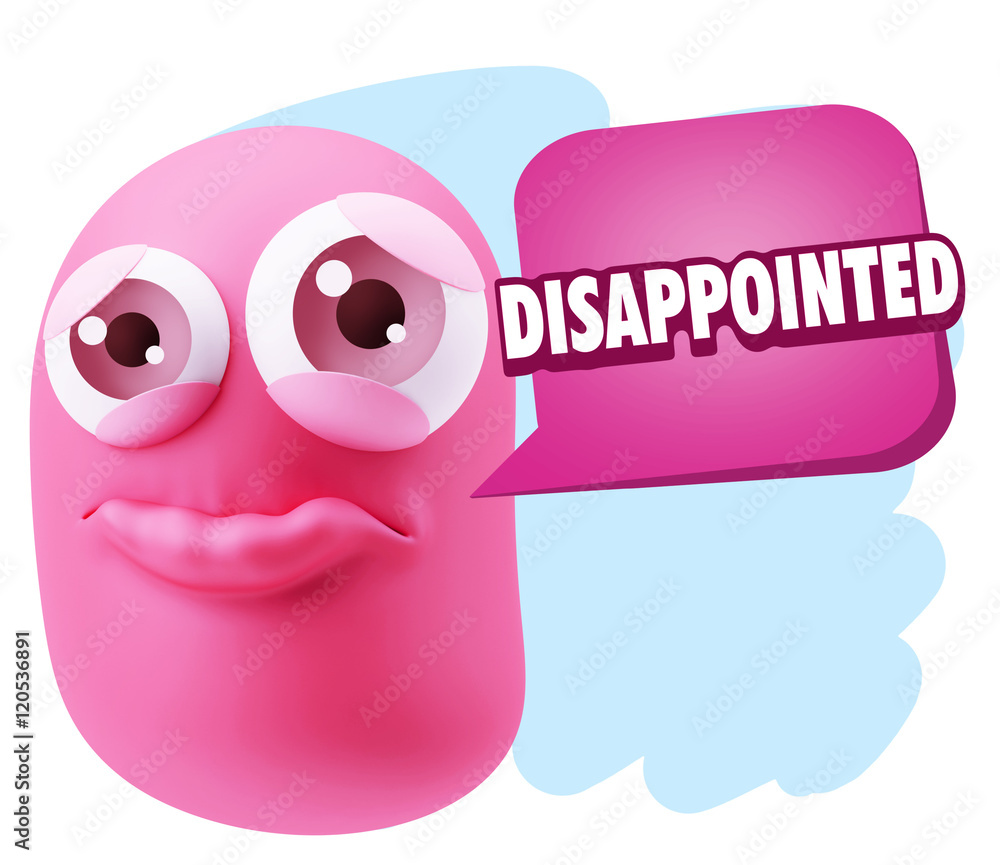 3d Rendering Sad Character Emoticon Expression saying Disappoint 3d Rendering Sad Character Emoticon Expression saying Disappoint