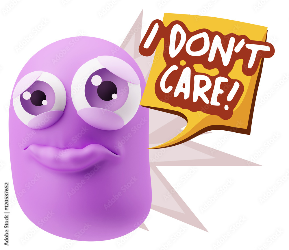 3d Rendering Sad Character Emoticon Expression saying I Don't Ca 3d Rendering Sad Character Emoticon Expression saying I Don't Ca