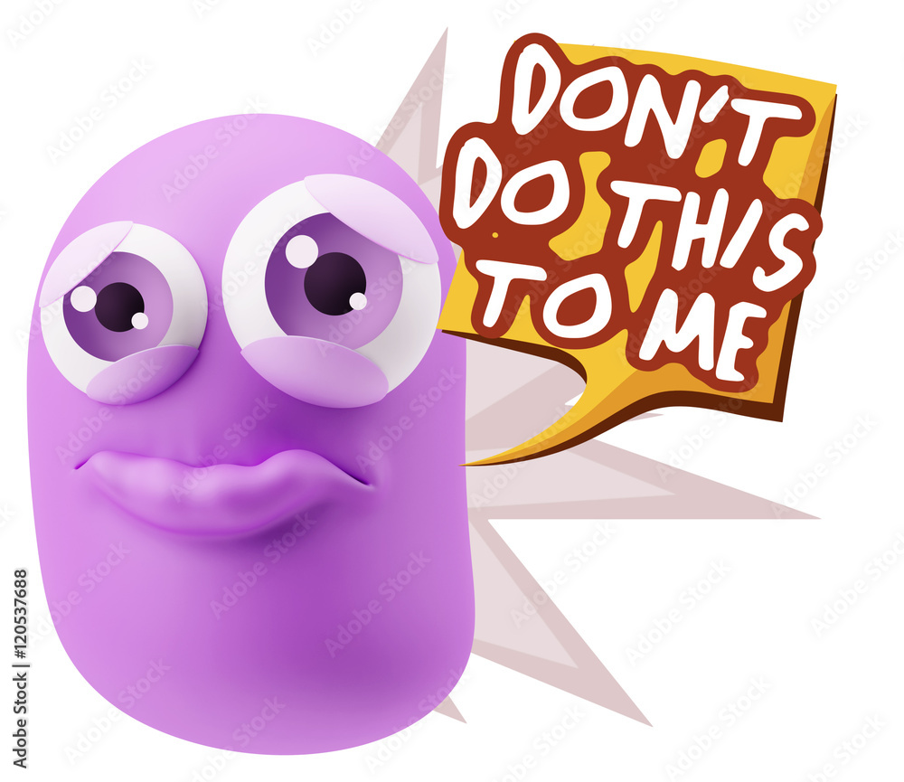 3d Rendering Sad Character Emoticon Expression saying Don't do t 3d Rendering Sad Character Emoticon Expression saying Don't do t