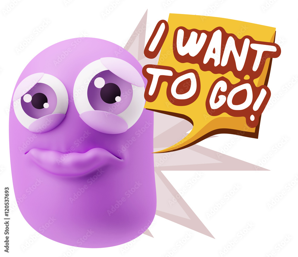 3d Rendering Sad Character Emoticon Expression saying I Want to 3d Rendering Sad Character Emoticon Expression saying I Want to