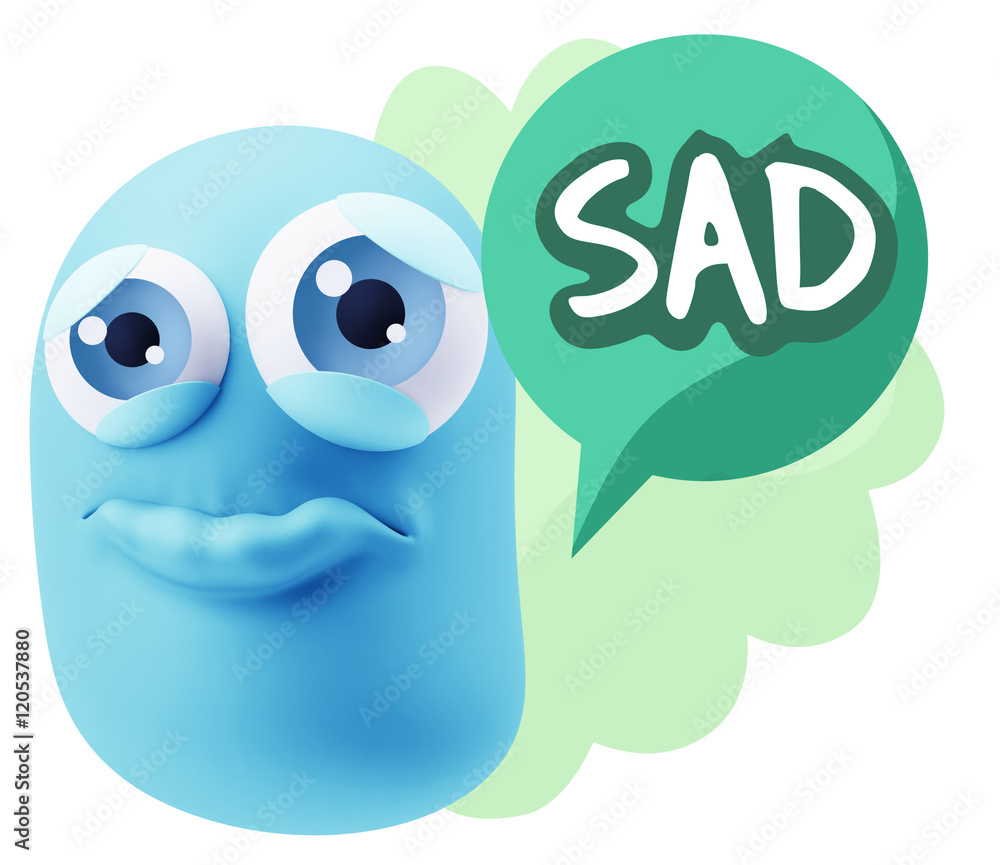 3d Rendering Sad Character Emoticon Expression saying Sad with C 3d Rendering Sad Character Emoticon Expression saying Sad with C