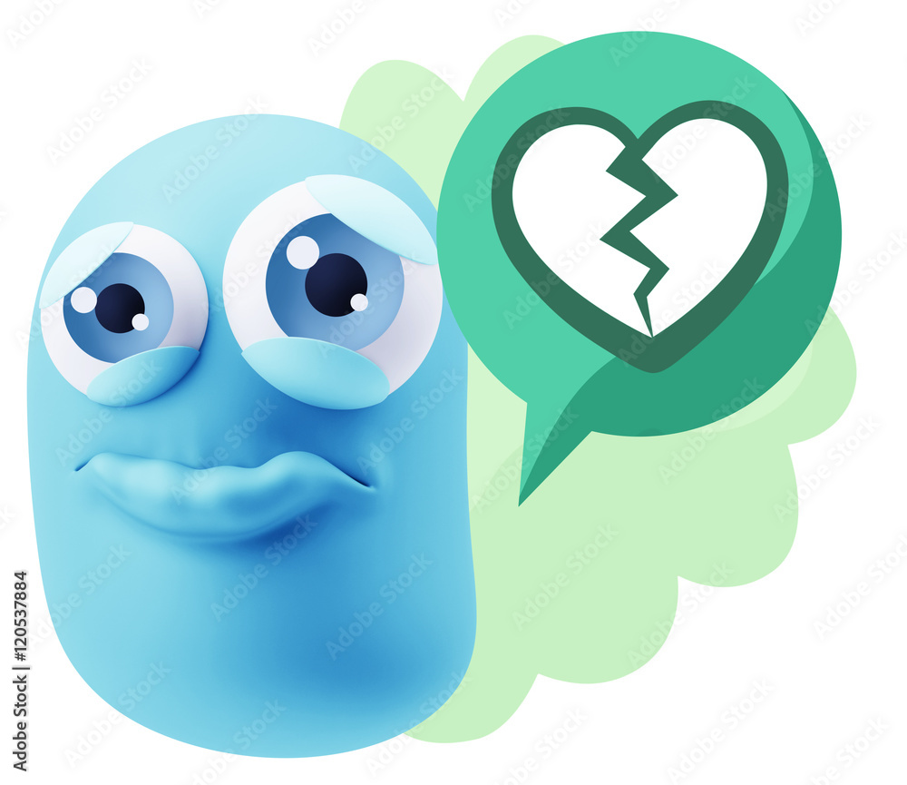 3d Rendering Sad Character Emoticon Expression saying Broken Hea 3d Rendering Sad Character Emoticon Expression saying Broken Hea