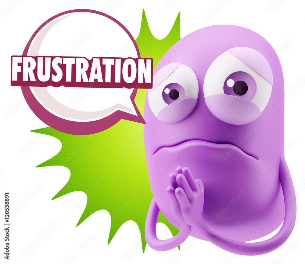 3d Rendering Sad Character Emoticon Expression saying Frustratio 3d Rendering Sad Character Emoticon Expression saying Frustratio