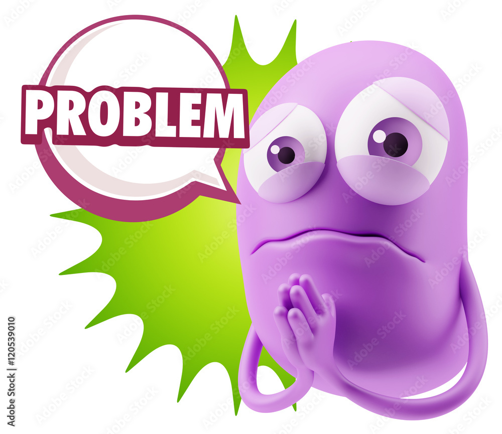 3d Rendering Sad Character Emoticon Expression saying Problem wi 3d Rendering Sad Character Emoticon Expression saying Problem wi