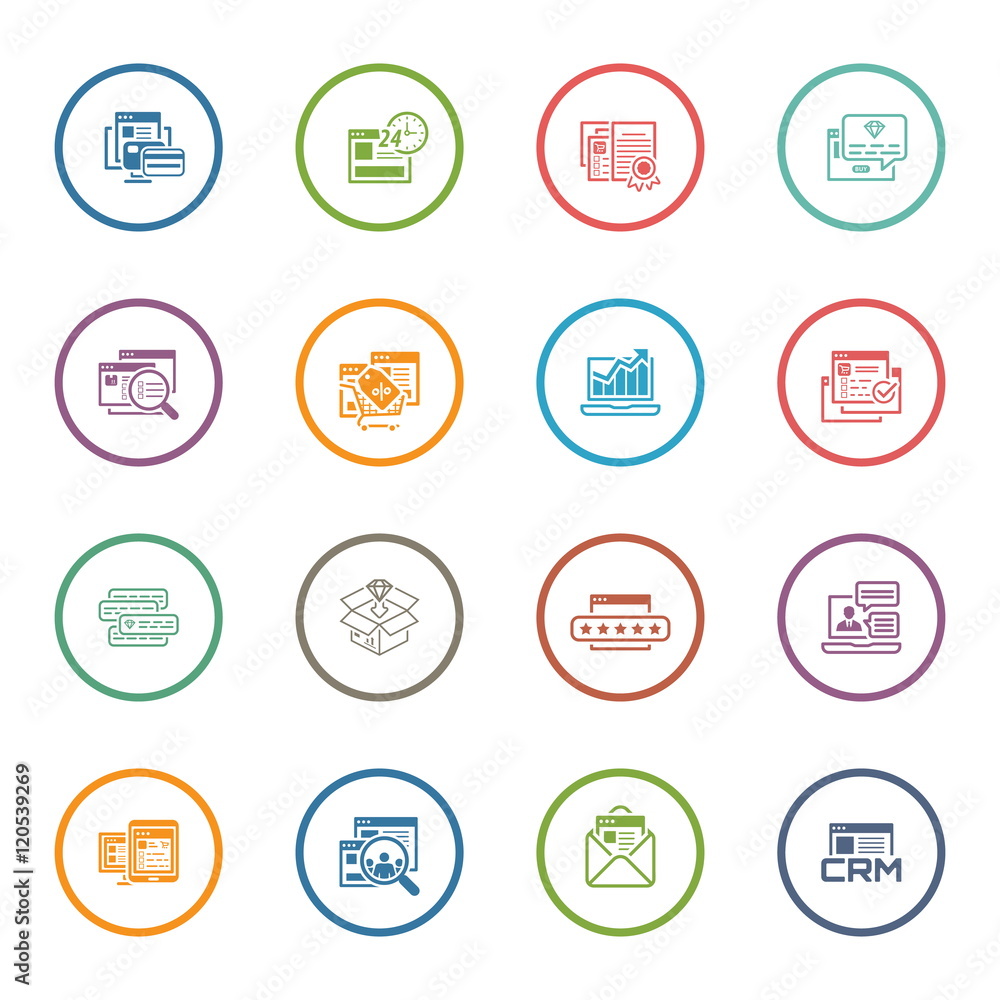 Shopping and Marketing Icons Set. Shopping and Marketing Icons Set.