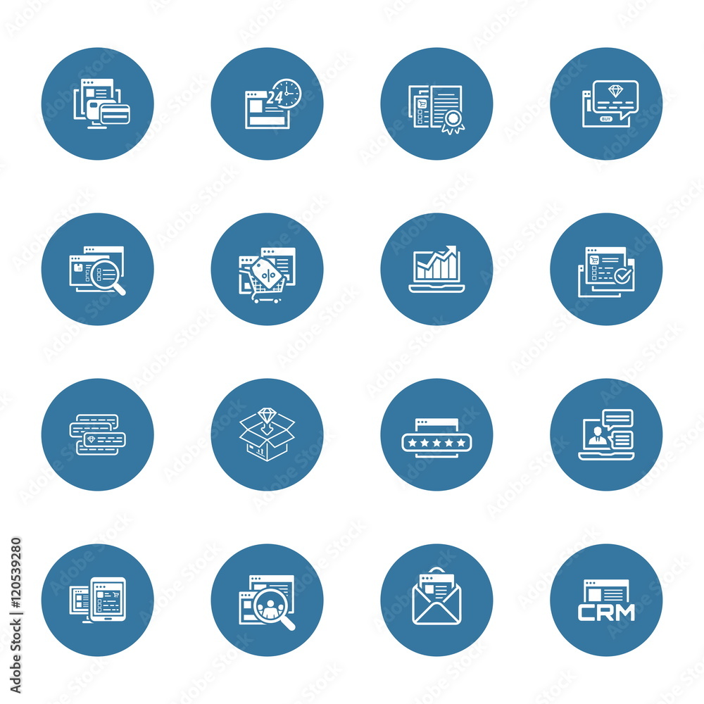 Shopping and Marketing Icons Set. Shopping and Marketing Icons Set.