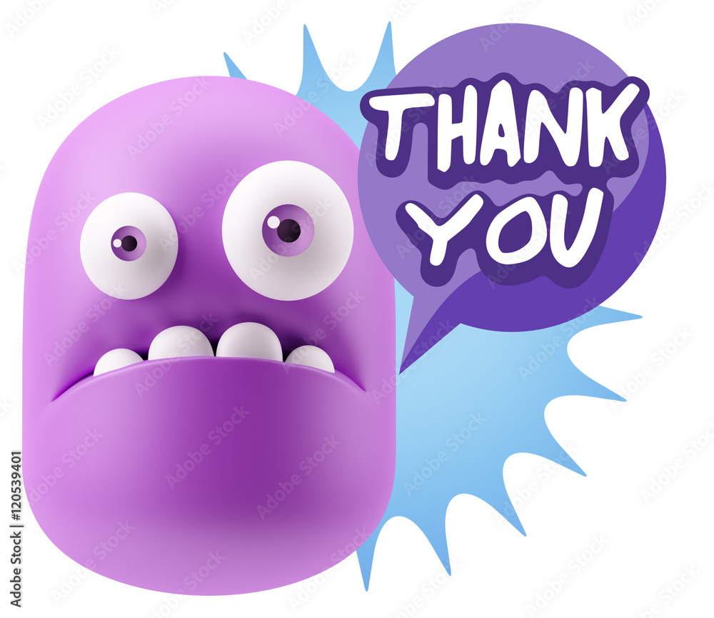 3d Rendering Sad Character Emoticon Expression saying Thank You 3d Rendering Sad Character Emoticon Expression saying Thank You