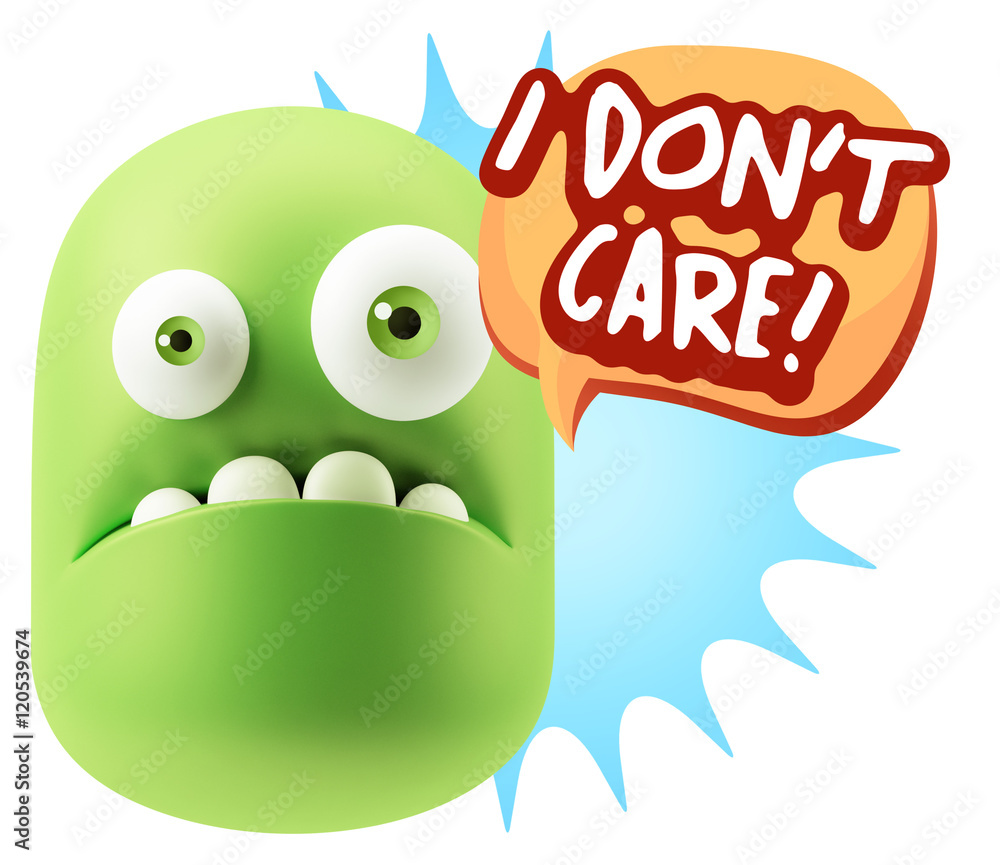 3d Rendering Sad Character Emoticon Expression saying I Don't Ca 3d Rendering Sad Character Emoticon Expression saying I Don't Ca