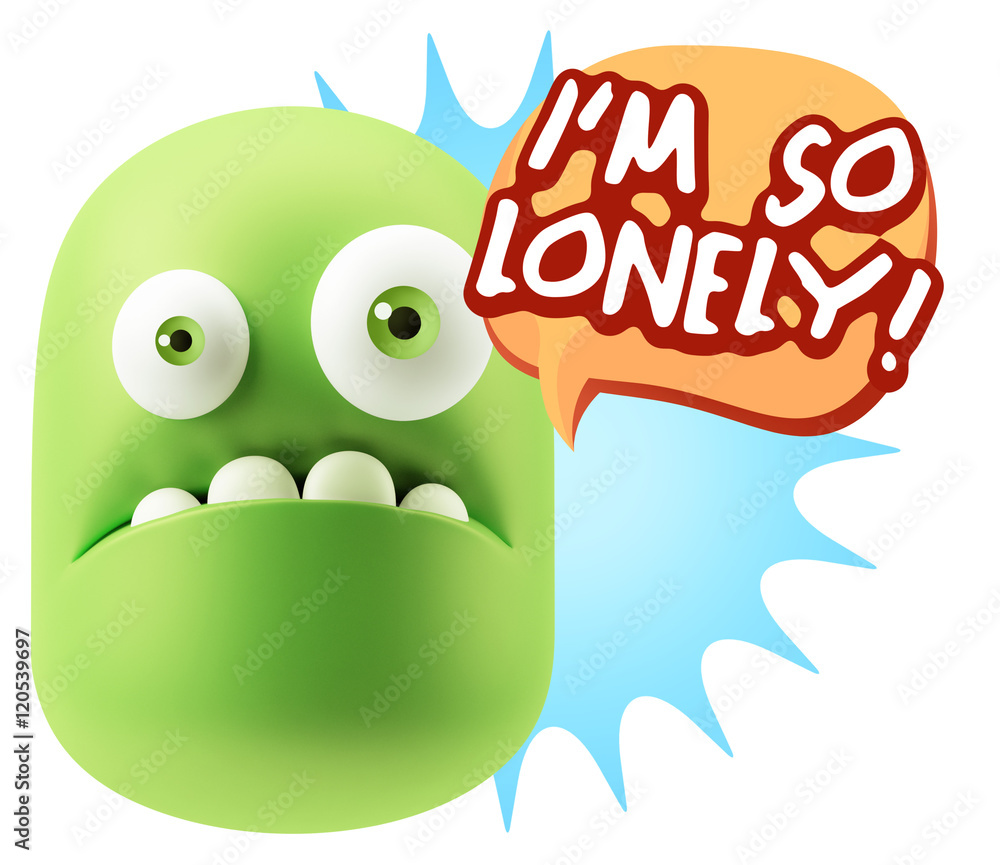 3d Rendering Sad Character Emoticon Expression saying I'm so Lon 3d Rendering Sad Character Emoticon Expression saying I'm so Lon