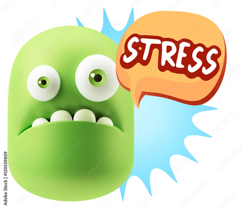 3d Rendering Sad Character Emoticon Expression saying Stress wit 3d Rendering Sad Character Emoticon Expression saying Stress wit