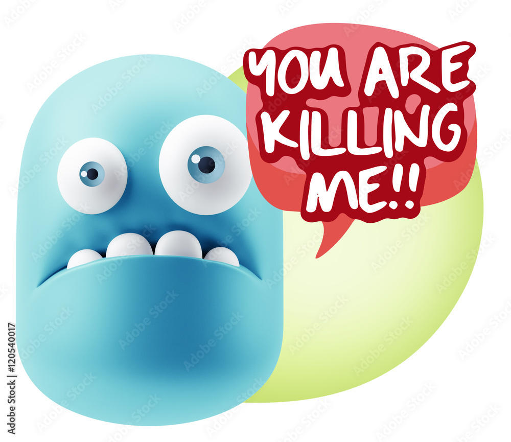 Obraz premium 3d Rendering Sad Character Emoticon Expression saying You are Ki