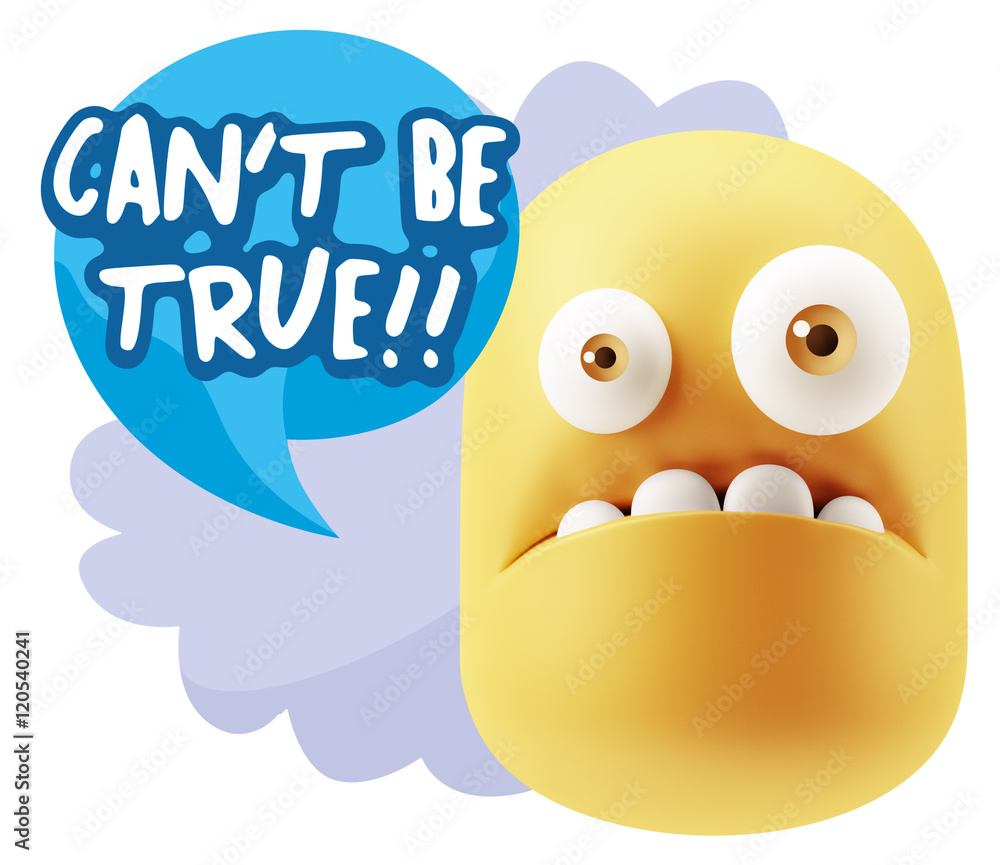 3d Rendering Sad Character Emoticon Expression saying Can't be T 3d Rendering Sad Character Emoticon Expression saying Can't be T