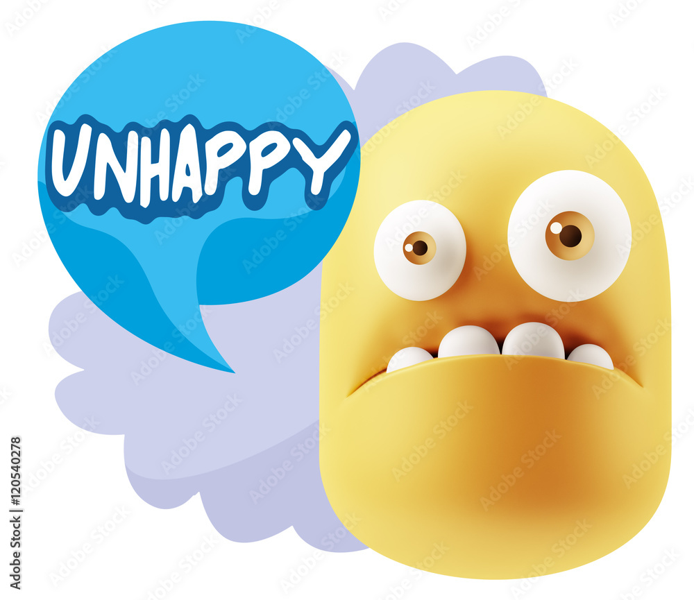 3d Rendering Sad Character Emoticon Expression saying Unhappy wi 3d Rendering Sad Character Emoticon Expression saying Unhappy wi