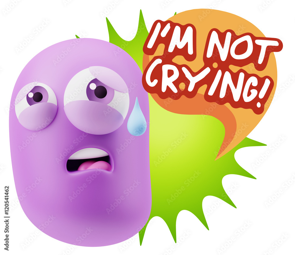 3d Rendering Sad Character Emoticon Expression saying I'm Not Cr 3d Rendering Sad Character Emoticon Expression saying I'm Not Cr