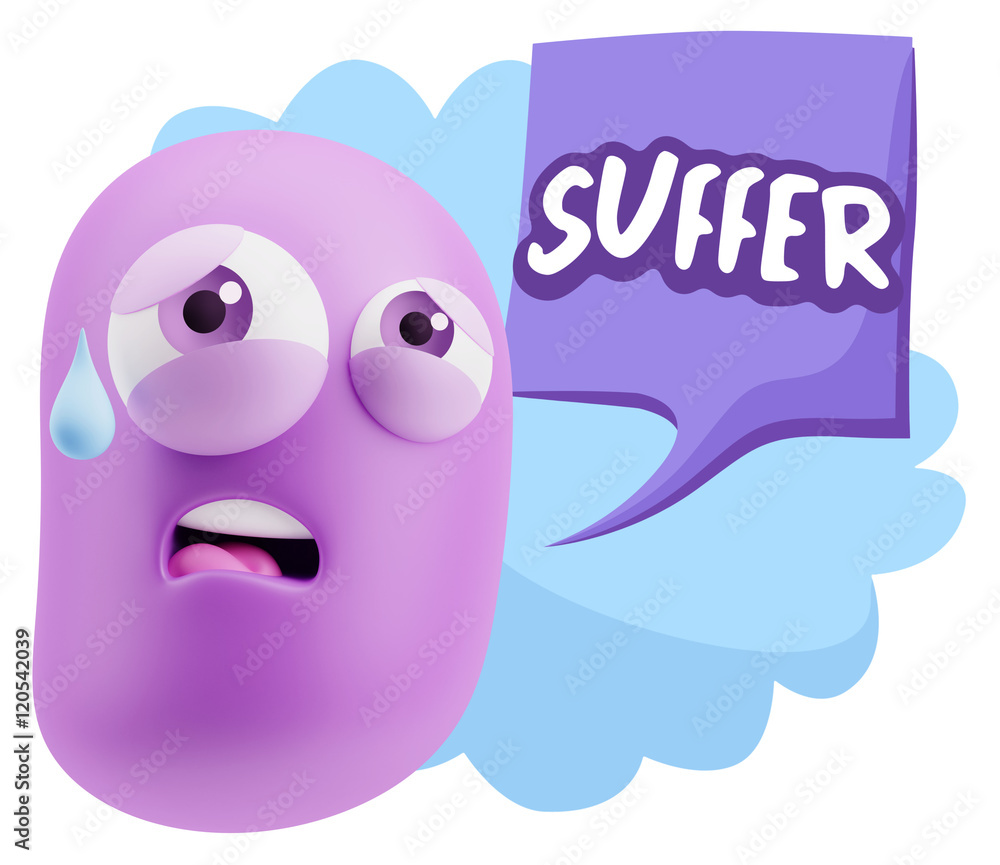 3d Rendering Sad Character Emoticon Expression saying Suffer wit 3d Rendering Sad Character Emoticon Expression saying Suffer wit