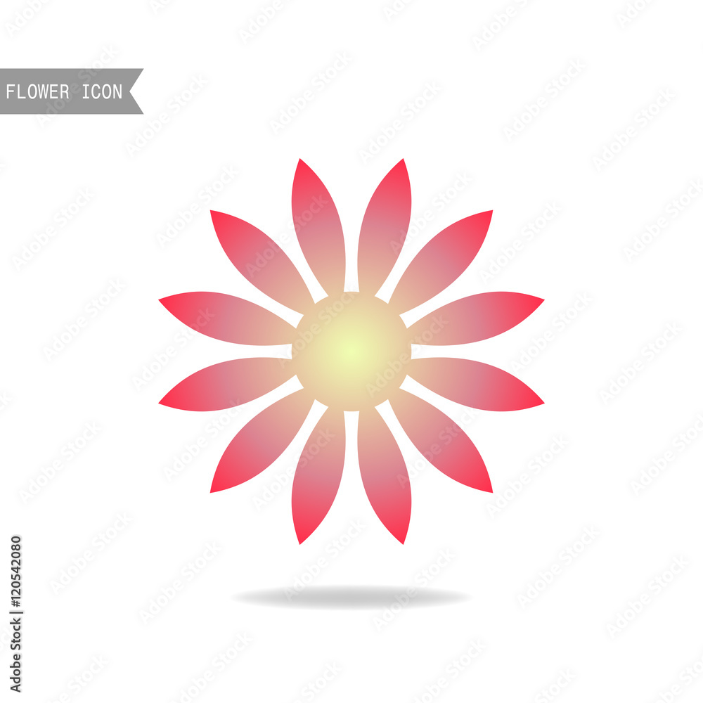 Floral flat icon, symbol. Silhouette flower isolated on white background. Floral flat icon, symbol. Silhouette flower isolated on white background.