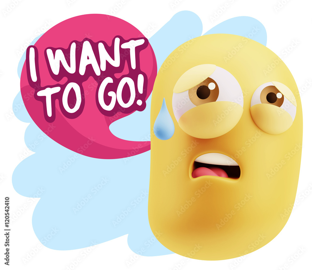 3d Rendering Sad Character Emoticon Expression saying I Want to 3d Rendering Sad Character Emoticon Expression saying I Want to