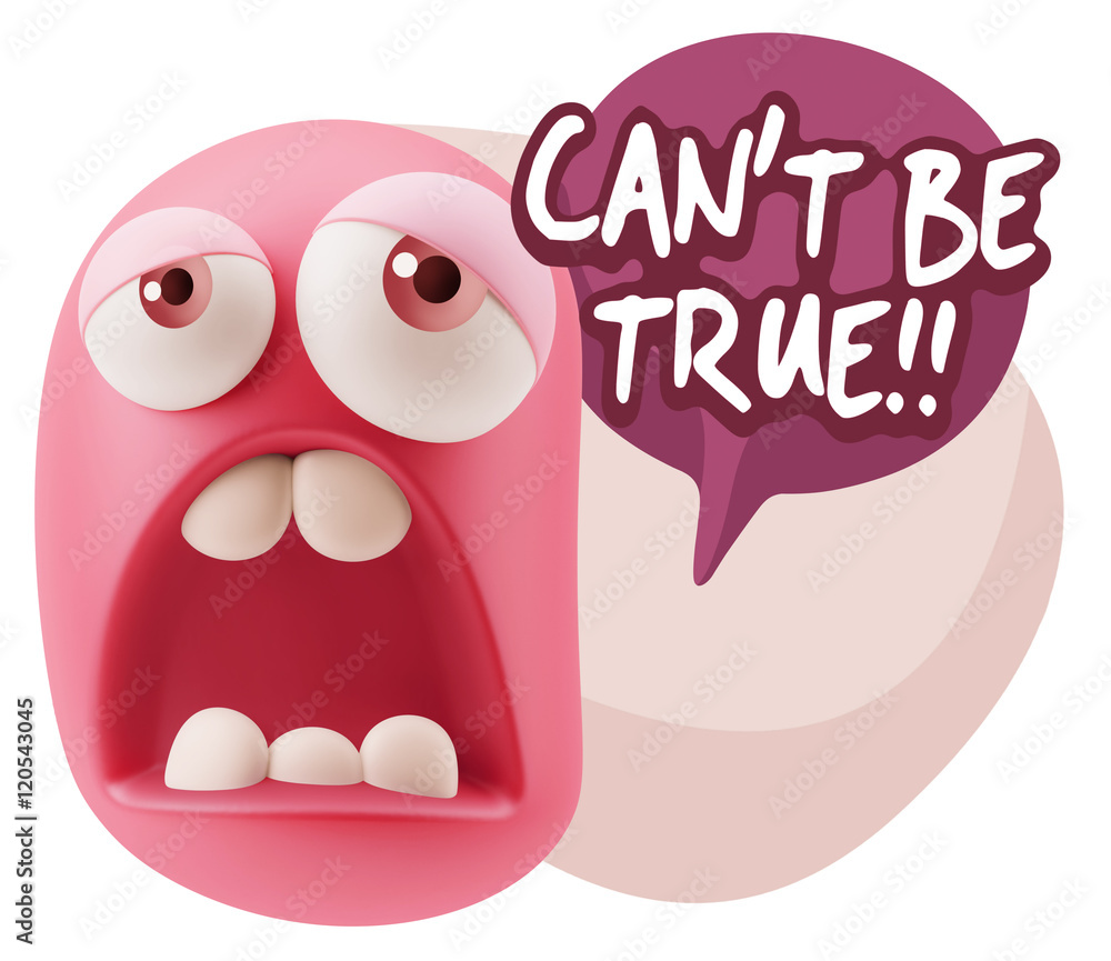 3d Rendering Sad Character Emoticon Expression saying Can't be T 3d Rendering Sad Character Emoticon Expression saying Can't be T