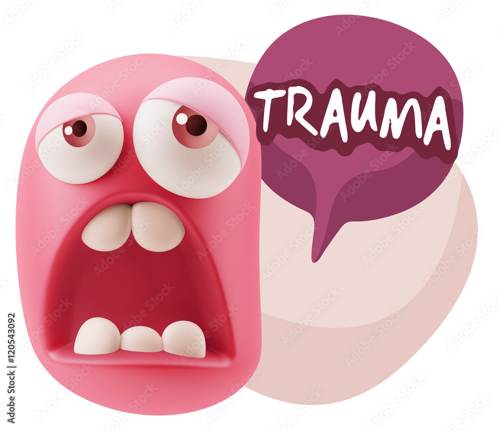 3d Rendering Sad Character Emoticon Expression saying Trauma wit 3d Rendering Sad Character Emoticon Expression saying Trauma wit