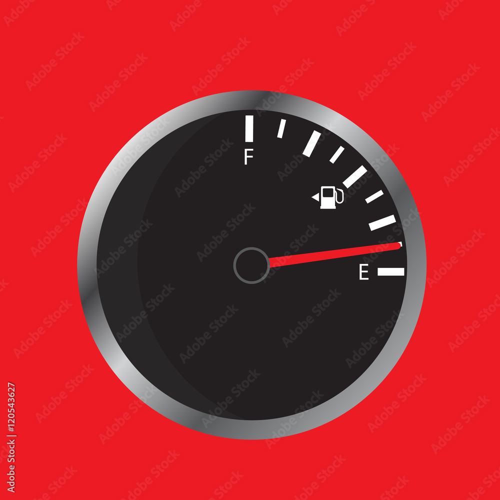 Fuel indicator. Illustration on red background for design ,Empty Energy Fuel indicator. Illustration on red background for design ,Empty Energy