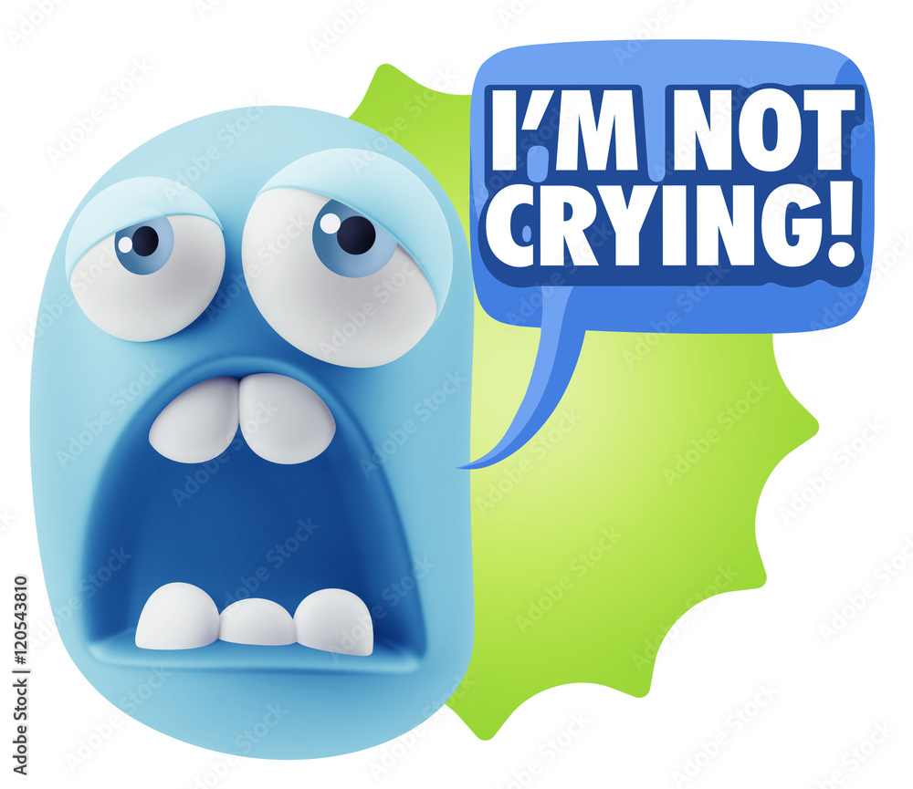 3d Rendering Sad Character Emoticon Expression saying I'm Not Cr 3d Rendering Sad Character Emoticon Expression saying I'm Not Cr