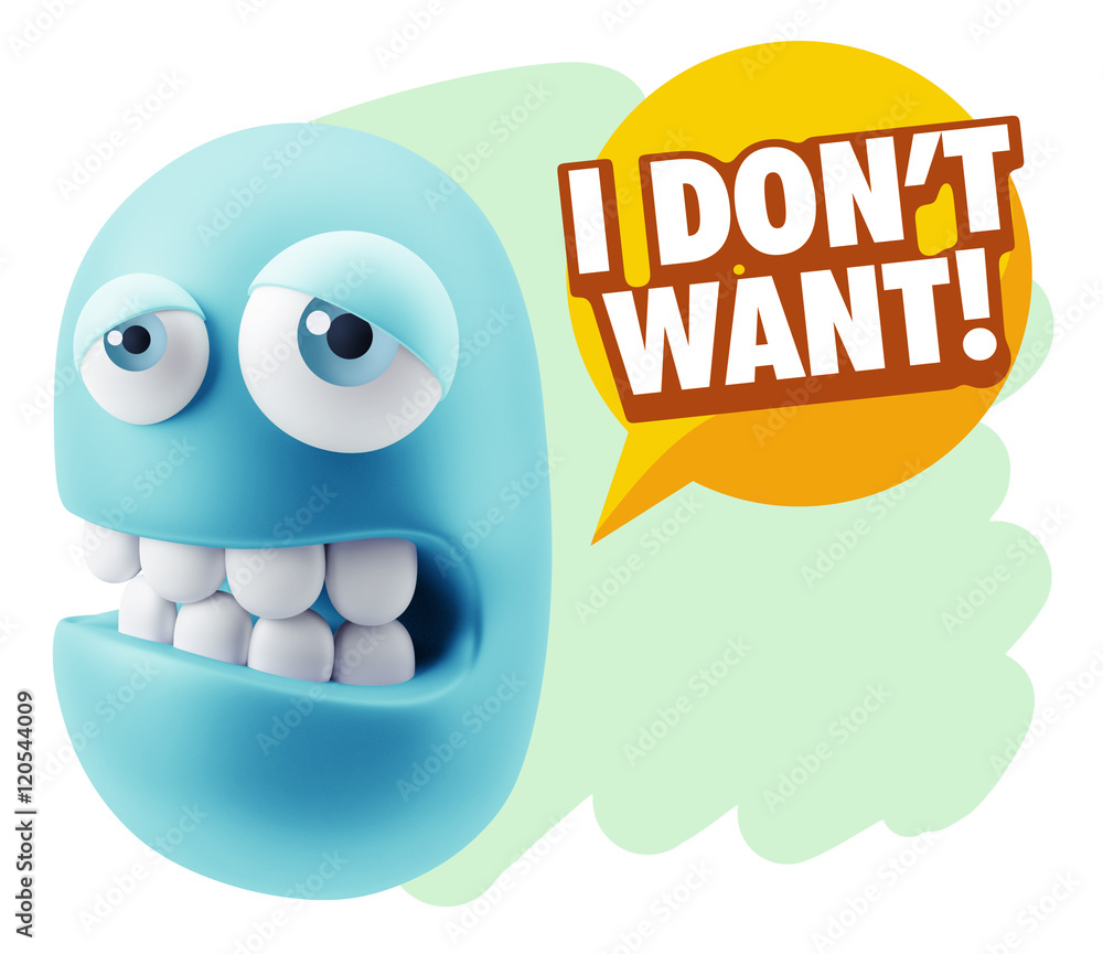 3d Rendering Sad Character Emoticon Expression saying I Don't Wa 3d Rendering Sad Character Emoticon Expression saying I Don't Wa