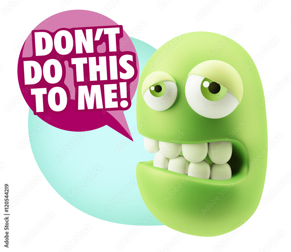 3d Rendering Sad Character Emoticon Expression saying Don't do t 3d Rendering Sad Character Emoticon Expression saying Don't do t
