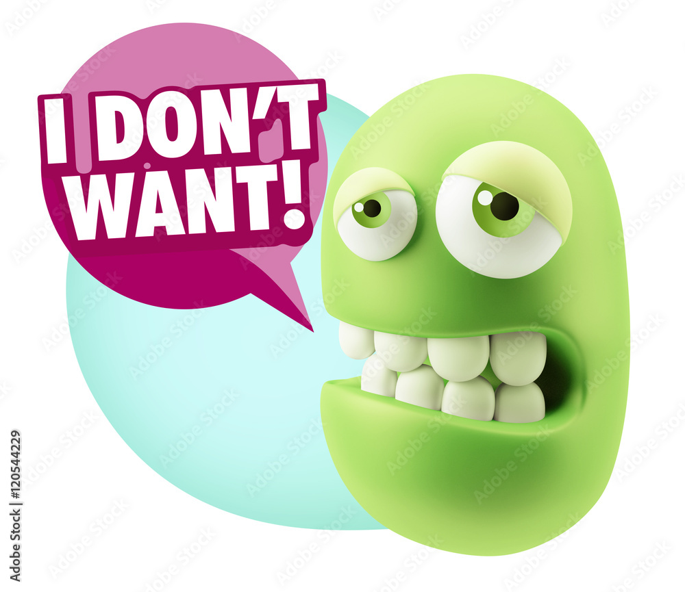 3d Rendering Sad Character Emoticon Expression saying I Don't Wa 3d Rendering Sad Character Emoticon Expression saying I Don't Wa