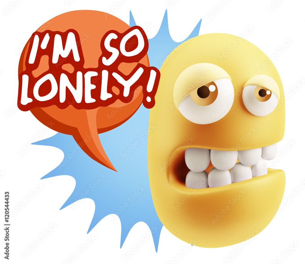 3d Rendering Sad Character Emoticon Expression saying I'm so Lon 3d Rendering Sad Character Emoticon Expression saying I'm so Lon