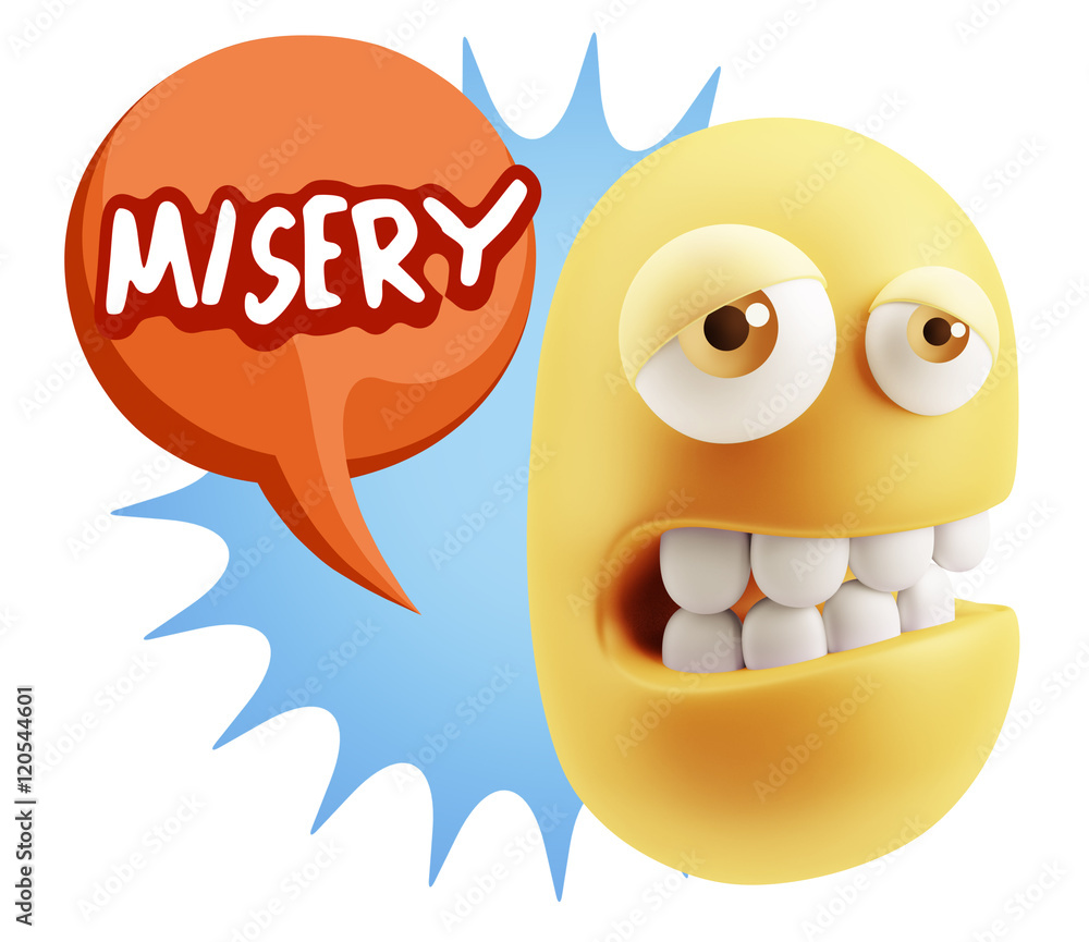 3d Rendering Sad Character Emoticon Expression saying misery wit 3d Rendering Sad Character Emoticon Expression saying misery wit