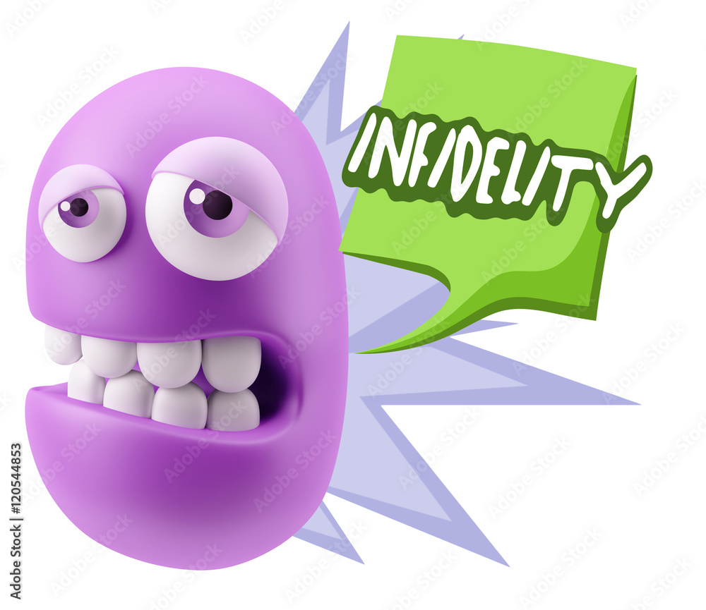 3d Rendering Sad Character Emoticon Expression saying Infidelity 3d Rendering Sad Character Emoticon Expression saying Infidelity