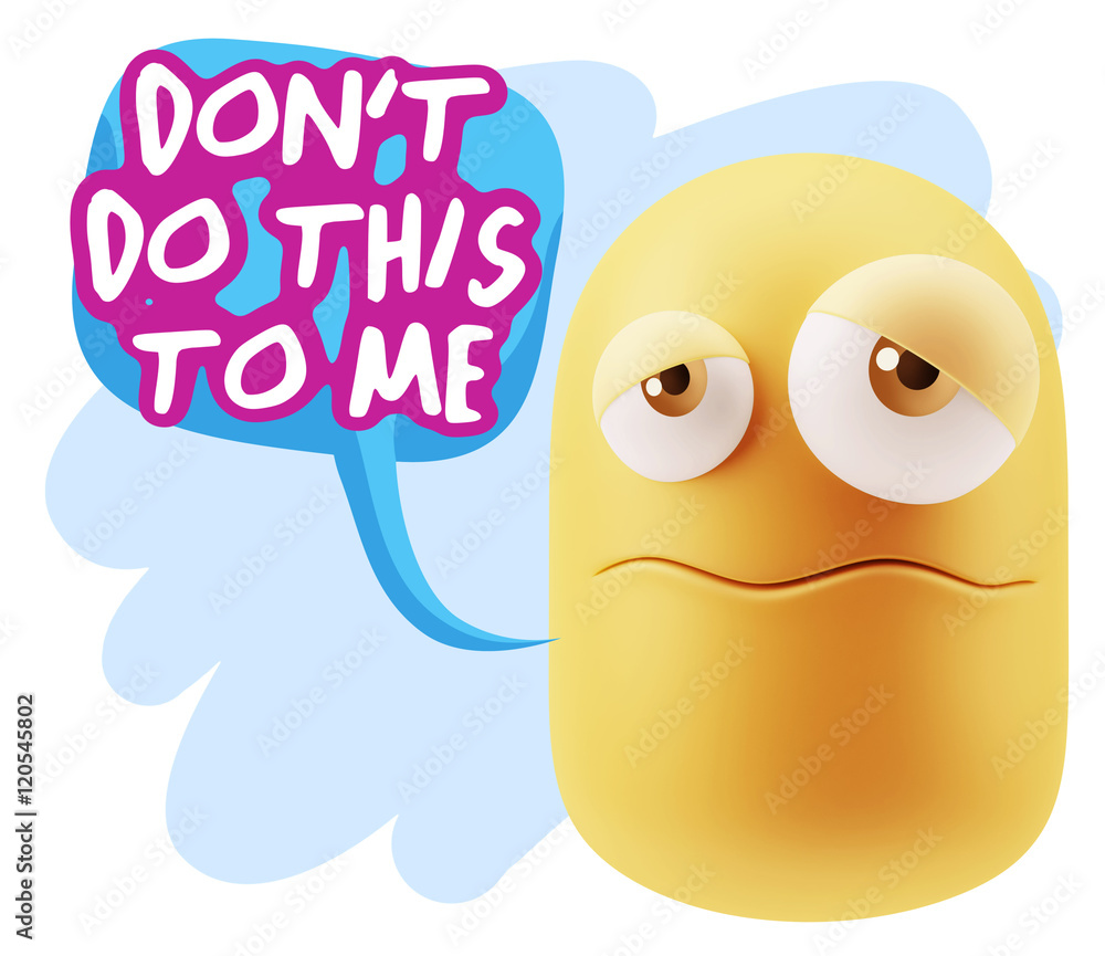 3d Rendering Sad Character Emoticon Expression saying Don't do t 3d Rendering Sad Character Emoticon Expression saying Don't do t