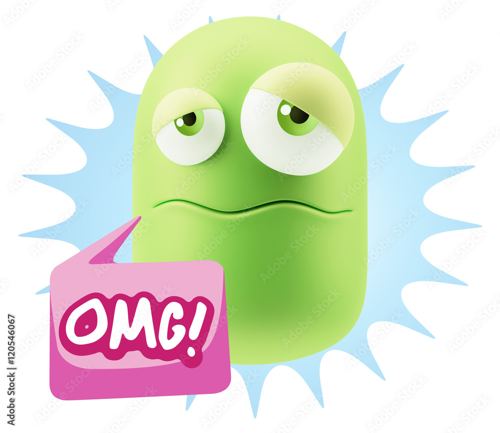 3d Rendering Sad Character Emoticon Expression saying OMG with C 3d Rendering Sad Character Emoticon Expression saying OMG with C