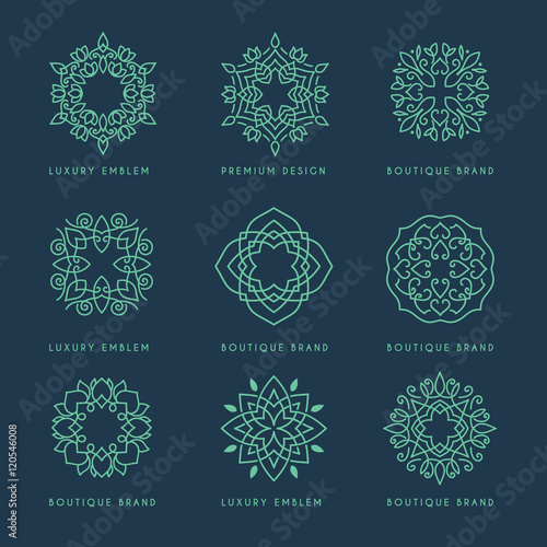 Luxury emblem logo set