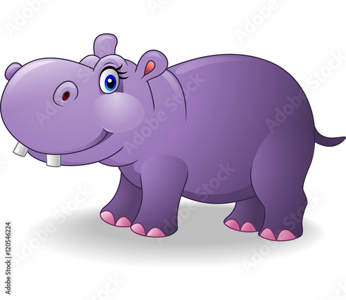 Cartoon smiling hippo
